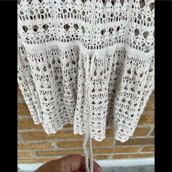 Vince Creme Crochet Lace Boho Sun Dress M - Picture 3 of 9